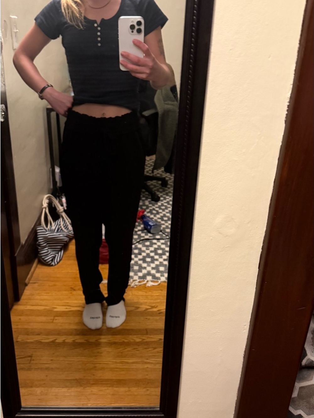 Trouser/slack-like zara pants with tie in front